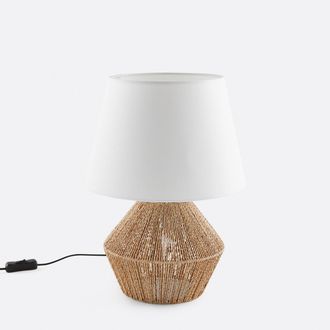 La Redoute Interieurs Tafellamp van hennep en linnen, Yaku