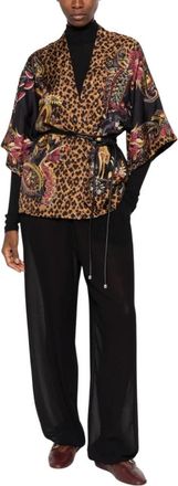 Etro Zijden Kimono - Dames - Kimonos - Bruin - M - Overhemden