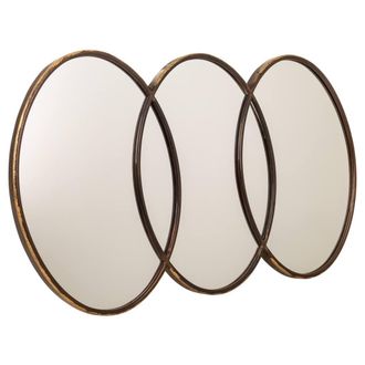 Wanderlust Deco Espejo De Metal Dorado 103x3.5x60.5