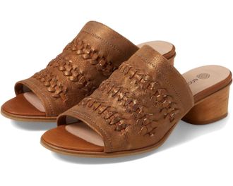 Eric Michael Eric Michael Lisbon Sandal Womens Tan Leather Slip-On Block Heel GAL2202