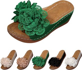 Generic Platform Wedge Sandals for Women UK Heels Open Toe Retro Non Slip Comfy Ladies Summer Flat Breathable Comfortable Slip On Sandals with Arch Support We