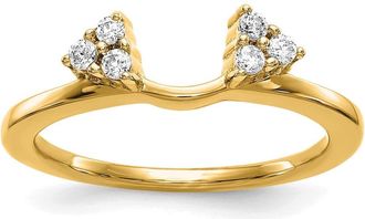 Diamond2Deal 14k Gold Lab Grown Diamond Wedding Band Ring 0.12Ct Clarity- VS Color- G-H