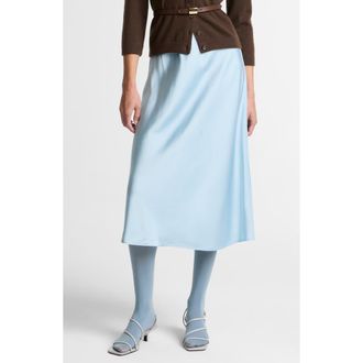 Vince Pull-On Satin Slip Skirt in Clearwater at Nordstrom, Size Xx-Small