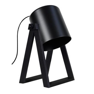 Tosel l&aacute;mpara de mes madera negro pantalla negro