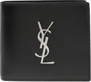 Saint Laurent Logo Bi Fold Wallet - Heren - Portefeuilles - Zwart - ONE Size - Leer - Accessoires
