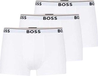 HUGO BOSS Heren Bodywear Logo Boxershorts (Set van 3) (Wit)
