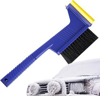 OEM Cepillo Para Nieve De Coche - Rascador De Hielo Para Ventanas - Preparaci&oacute;n Del Coche Para El Invierno - Doble Funci&oacute;n - 27,6 Cm - Azul