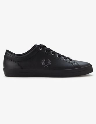 Fred Perry Mens Fred Perry Mens Baseline Leather Trainers - Black 102 - Size: 11