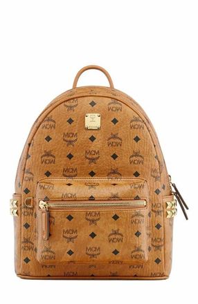 MCM Stark Side Studs Backpack in Visetos in Cognac at Nordstrom