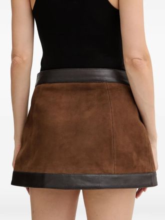 Retrof&ecirc;te Lisbeth suede mini skirt - Brown