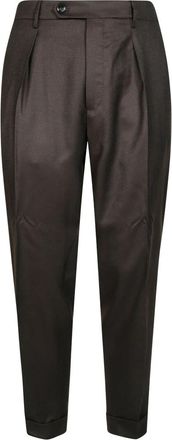 Berwich Chiaia Pantaloncini con Pinces - Heren - Nette broeken - Bruin - S - Wol - Broeken