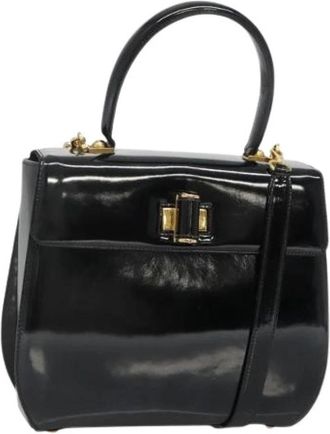 Ferragamo Tweedehands leren handtassen - Dames - Vintage Handtas - Zwart - ONE Size - Leer - Vintage
