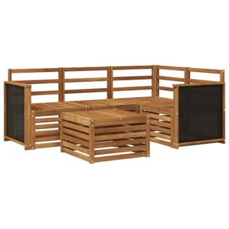vidaXL Conjunto De Sof&aacute;s De Exterior 5 Pcs Natural 59 X 59 X 37 Cm Vidaxl
