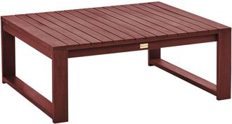 Beliani Mesa De Centro De Madera De Acacia Oscura Rojo 90 X 75 Cm Timor Ii
