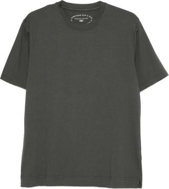Fedeli T-shirt van katoen met ronde hals - Heren - T-shirts - Groen - 4XL - Katoen - Tops