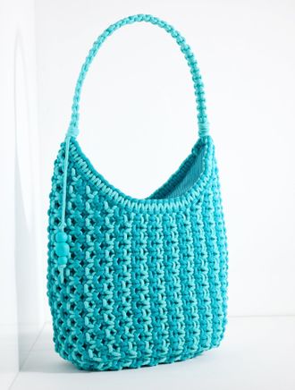 Talbots Knotted Cord Hobo Bag - Turquoise Blue - 001 Talbots