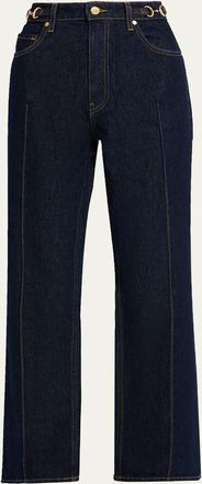 Ulla Johnson The Agatha Straight-Leg Pintuck Jeans
