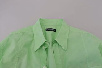 Dolce & Gabbana Mens Mint Green Long Sleeves Button Down Shirt Cotton