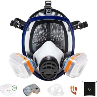 OEM M&aacute;scara De Protecci&oacute;n Respiratoria Facial Completa Con Filtros A1p2, M&aacute;scara Antig&aacute;s Antipolvo Para Pintura, Pulverizaci&oacute;n, Lijado, Carpinter&iacute;a, Produ
