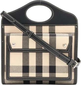 Burberry Pre-owned Pocket Bag 2way Handbag - Dames - Vintage Schoudertas - Beige - ONE Size - Leer - Vintage