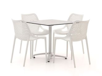 Forza Furniture Forza Ripi/Canzo 80cm dining tuinset 5-delig stapelbaar inklapbaar