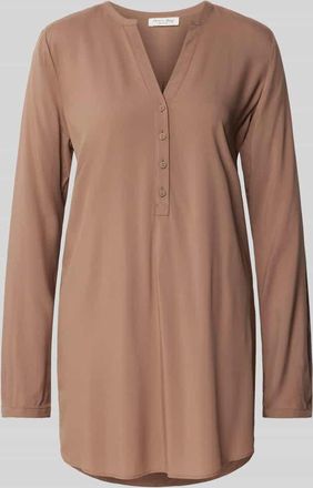 Christian Berg Regular Fit Bluse mit Tunikakragen in Mittelbraun, Größe 34