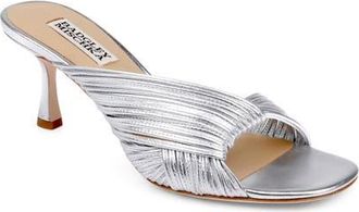 Badgley Mischka Winta Slide Sandal in Silver Metallic at Nordstrom, Size 9.5