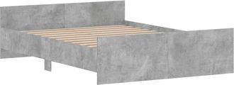 vidaXL Bed Frame without Mattress Concrete Grey 135x190 cm Double Vidaxl