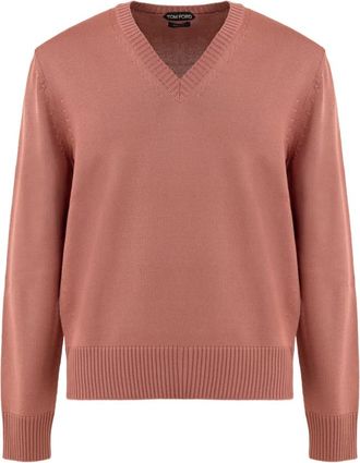 Tom Ford V-hals trui - Heren - V-hals truien - Roze - L - Wol - Truien & Vesten