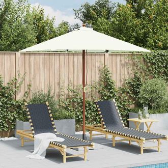 vidaXL Sombrilla De Jard&iacute;n Con Palo De Madera Arena 150x200 Cm Vidaxl