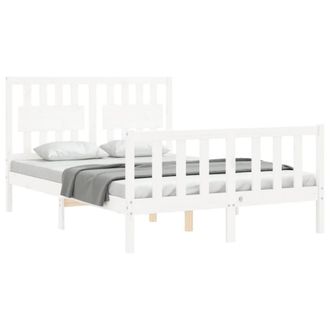 Berkfield Home Beautiful Bed Frame with Headboard White 120x200 cm Solid Wood