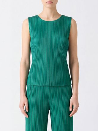 Pleats Please Issey Miyake Top plissettato con spalle scoperte con inserti in pizzo