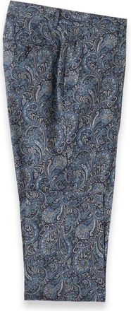 Paul Fredrick Cotton Printed Flat Fron Pants
