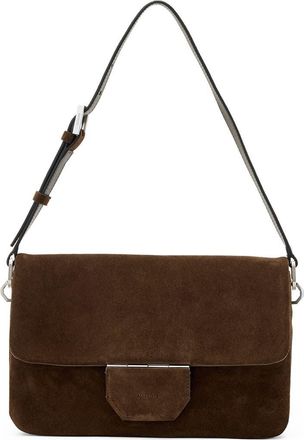 AllSaints Ondine Suede Shoulder Bag in Fango Brown at Nordstrom