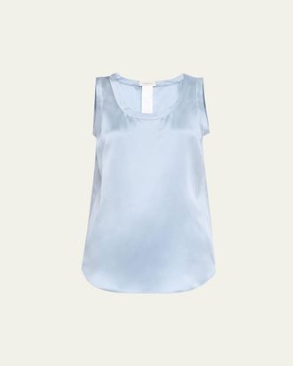 Lafayette 148 New York Perla Luxe Reversible Silk Charmeuse Shell