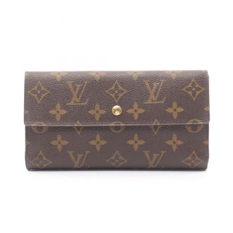 Louis Vuitton Brown Coated Canvas Long Wallet (Tri-Fold) (Pre-Owned)