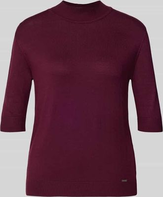 More & More More & More Strickshirt mit Stehkragen und 1/2-Arm in Bordeaux, Größe 36