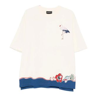 Dsquared2 T-Shirts, male, Beige, Size: L Aloha T-Shirt