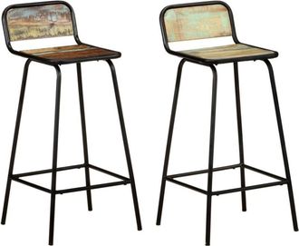 vidaXL Vidaxl - Taburetes De Cocina 2 Unidades Madera Maciza Reciclada