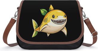 Generic Lemon Shark Crossbody Bags for Women Fashion Leather Shoulder Handbags With Adjustable Strap