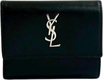Saint Laurent Pre-owned Wallets, female, Black, Size: ONE SIZE Pre-owned Leather Wallet