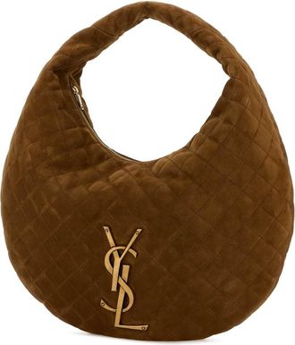 Saint Laurent Womens Icare Shoulder Bag Brown Suede