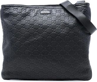 Gucci Pre-owned Cross Body Bags, female, Black, Size: ONE SIZE Pre-owned Embossed Leather Shoulder Bag