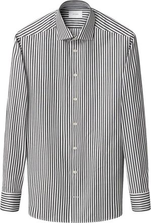 Eton Gestreept Signature Twill Overhemd Eigentijdse Pasvorm - Heren - Casual Overhemden - Zwart - M - Katoen - Overhemden