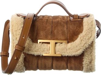 Tod's TodS Suede & Shearling Duffel Bag