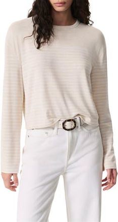 Rag & Bone The Knit Stripe Long Sleeve T-Shirt in Ivory White at Nordstrom Rack, Size Large