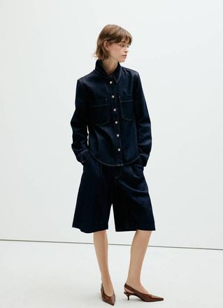 Mango Camicia denim tasche blu - Donna - XS - MANGO