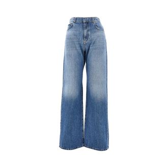 Pinko Wide leg jeans with fadings Woman 24