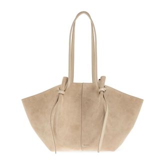 Yuzefi Tassen, Dames, Beige, ONE Size, Leer, Grote Mochi Shopper Tas