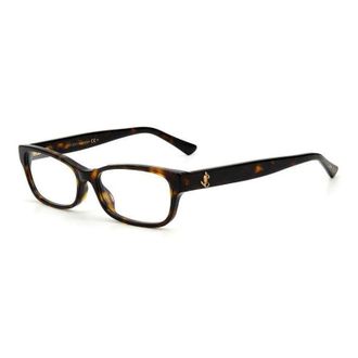 Jimmy Choo London Eyeglasses Rectangle Full Rim, Havana Frame And Clear Demo Lenses Lens Jc271008600